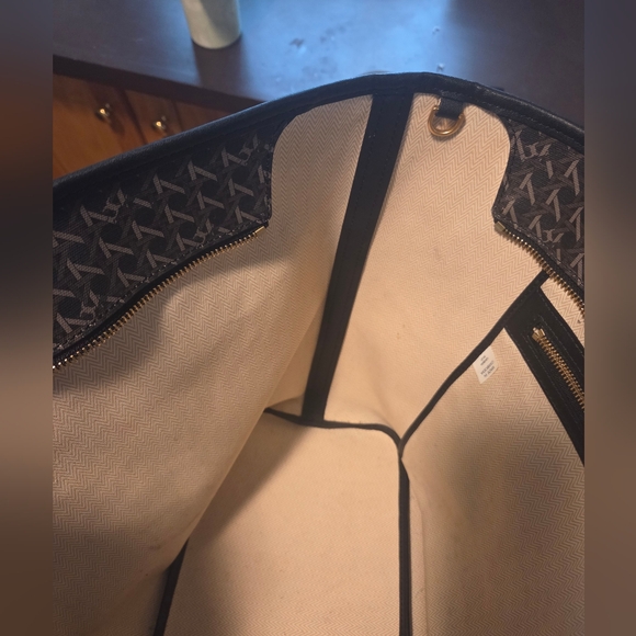 Black and Brown Tory Burch Tote Bag with Pouch - Picture 16 of 16